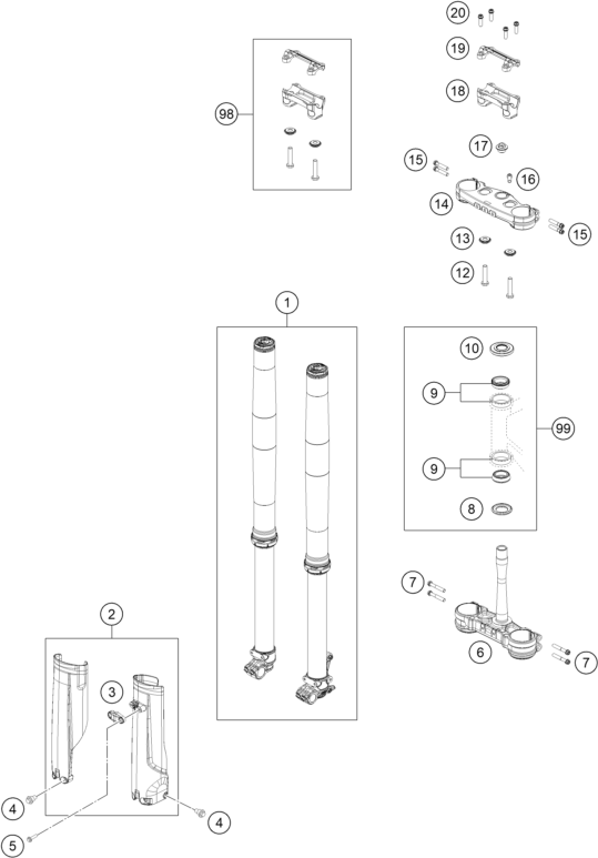 FOURCHE TELESCOPIQUE TE DE FOURCHE POUR 450 EXC F SIX DAYS CKD 2024