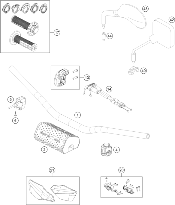 GUIDON ARMATURES POUR 250 EXC F 2024 EU