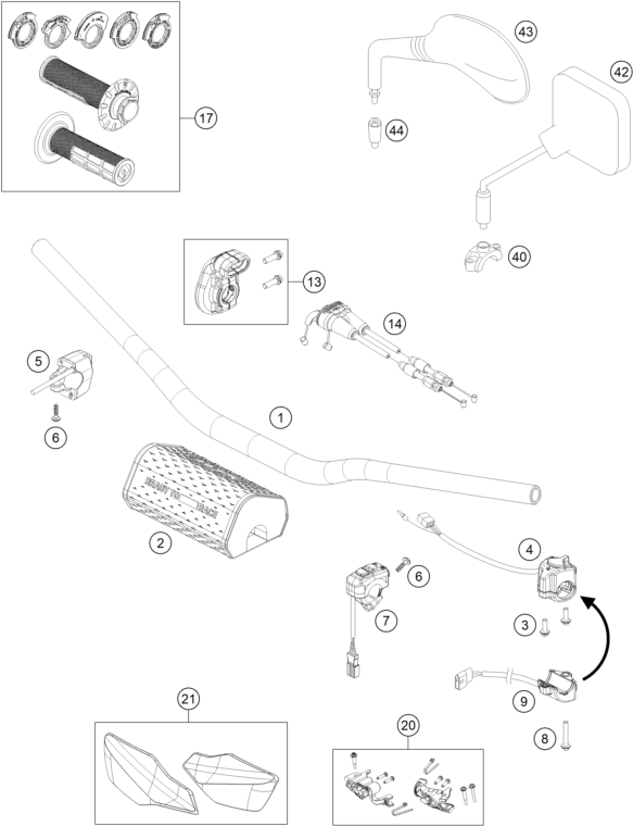 GUIDON ARMATURES POUR 350 EXC-F SIX DAYS CKD 2024