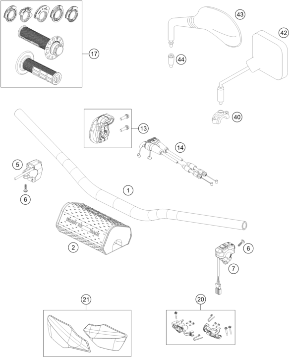 GUIDON ARMATURES POUR 500 EXC-F SIX DAYS 2024