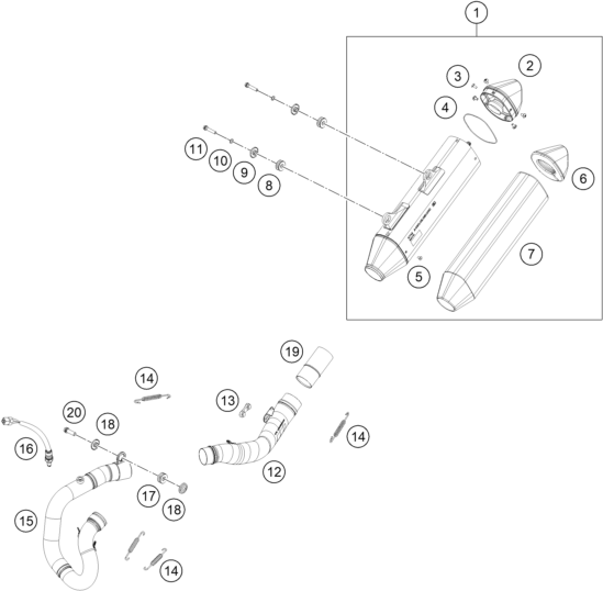 SYSTEME DECHAPPEMENT POUR 350 EXC F SIX DAYS 2024 EU