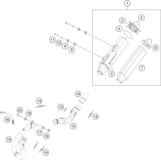 SYSTEME DECHAPPEMENT POUR 450 EXC-F 2024 (EU)