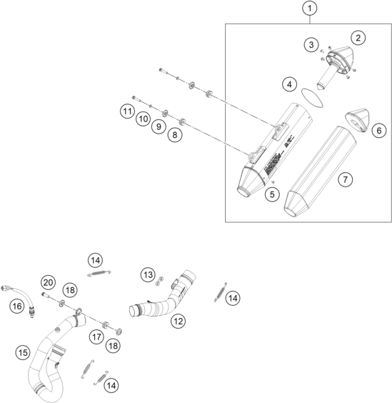 SYSTEME DECHAPPEMENT POUR 500 EXC-F SIX DAYS 2024