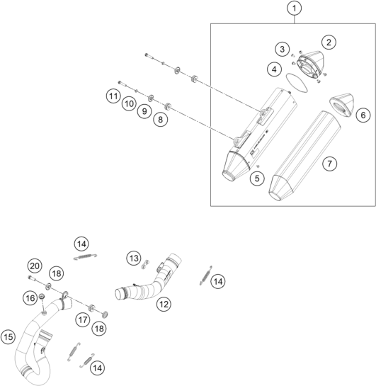 SYSTEME DECHAPPEMENT POUR 250 EXC-F CKD 2024