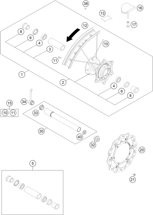 ROUE AVANT POUR 300 EXC SIX DAYS CKD 2024