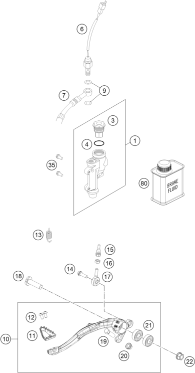 SYSTEME DE FREIN ARRIERE POUR 150 EXC 2024 (EU)