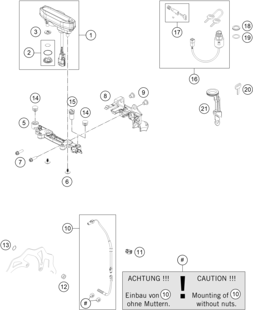 INSTRUMENTS SYSTEME DE VERROUILLAGE POUR 500 EXC-F SIX DAYS 2024