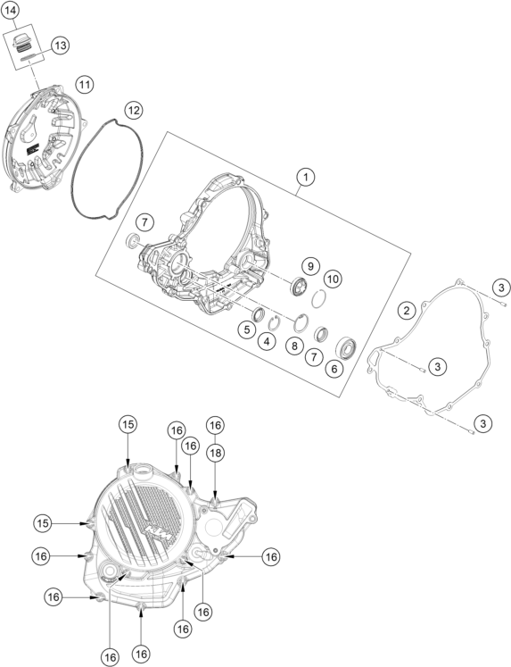 COUVERCLE DEMBRAYAGE POUR 250 EXC-F 2024 (EU)