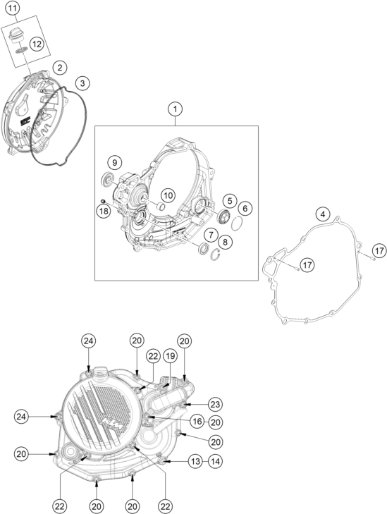 COUVERCLE DEMBRAYAGE POUR 450 EXC-F 2024 (EU)