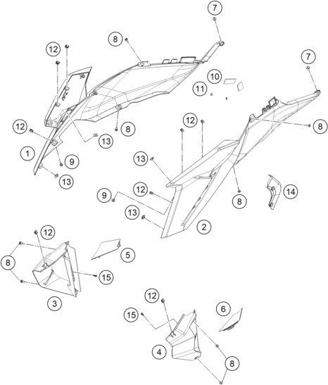 HABILLAGE LATERAL POUR 1390 SUPER DUKE R BLACK 2025 EU