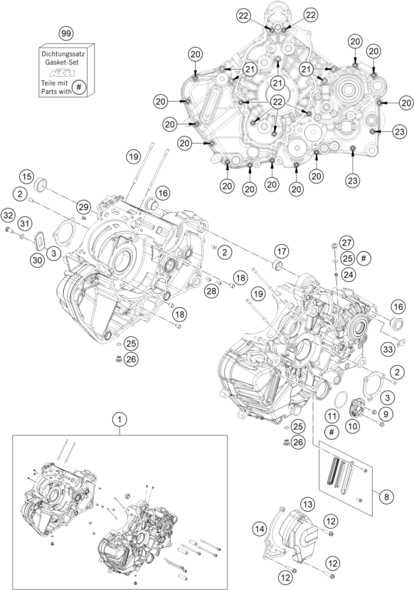 CARTER MOTEUR POUR 1390 SUPER DUKE R BLACK 2025 EU