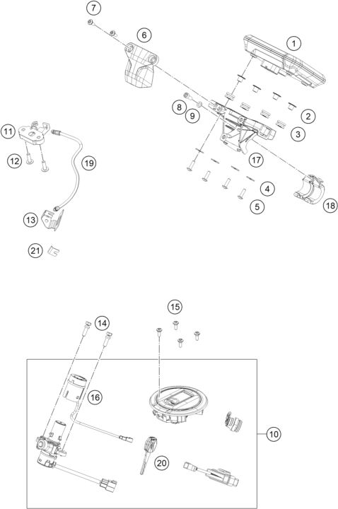 INSTRUMENTS SYSTEME DE VERROUILLAGE POUR 125 DUKE BLUE NHD BD 2025 EU