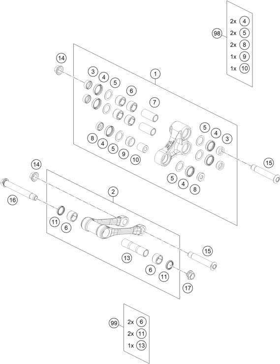 ARTICULATION DE LAMORTISSEUR PRO LEVER POUR KTM 450 RALLY REPLICA 2025