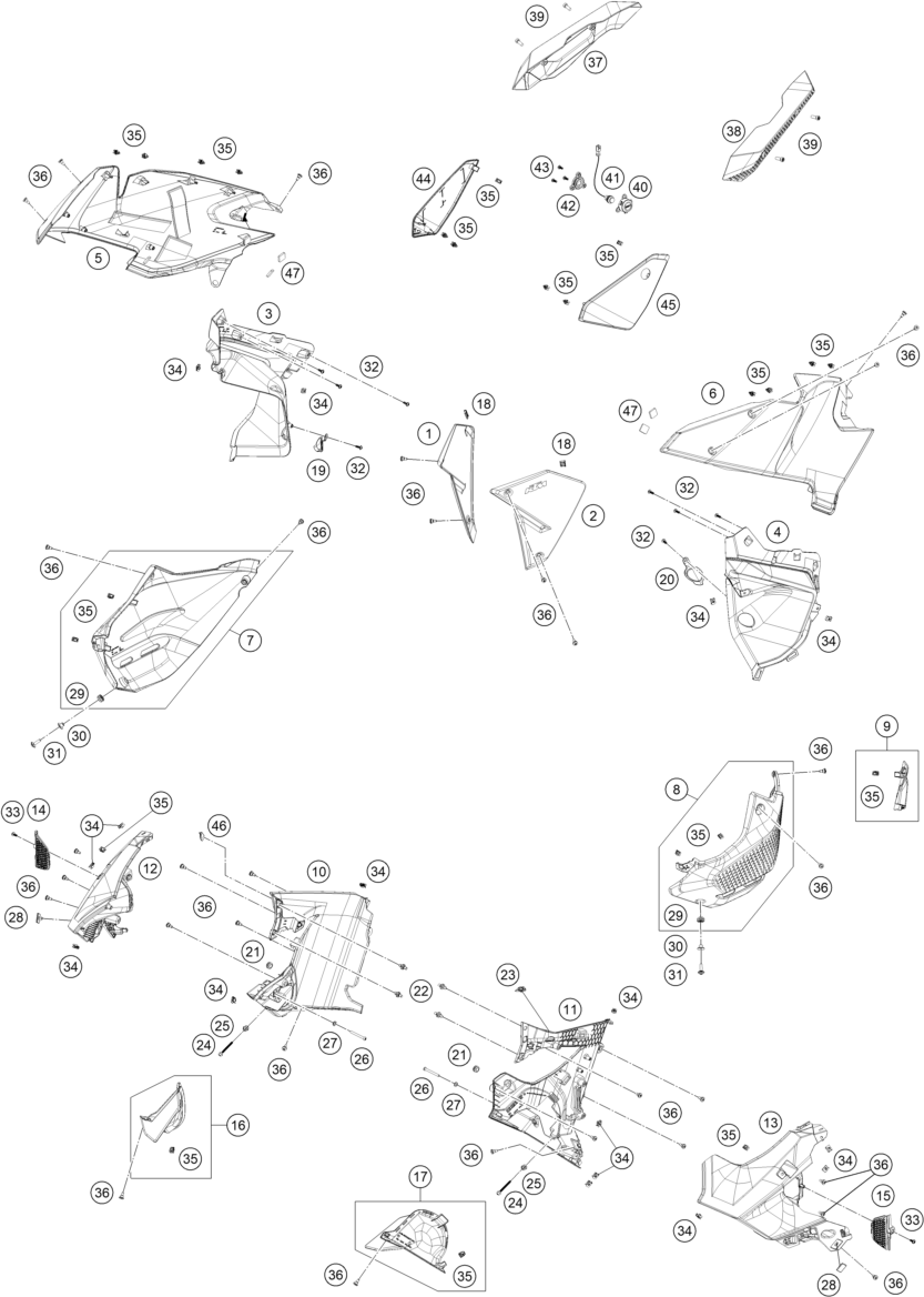 HABILLAGE LATERAL POUR 1390 SUPER ADVENTURE R 2025 EU
