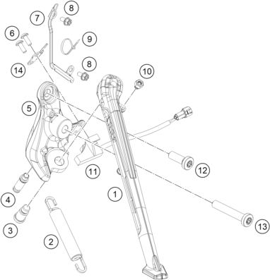 BEQUILLE LATERALE BEQUILLE CENTRALE POUR 790 DUKE BLACK DD 2025 EU