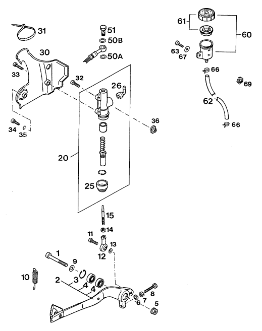 SYSTEME DE FREIN ARRIERE POUR 250 E XC EU