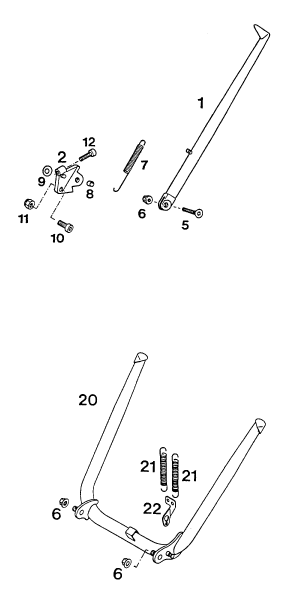 BEQUILLE LATERALE  BEQUILLE CENTRALE POUR 250 E XC EU