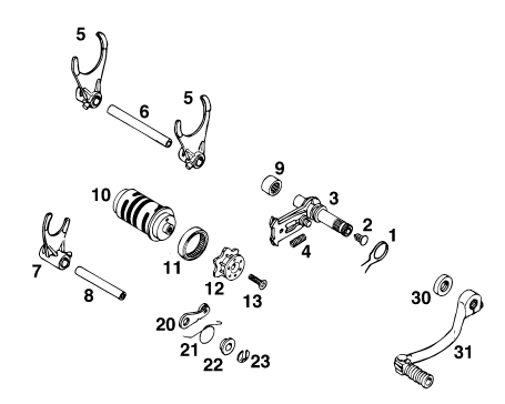 MECANISME DE SELECTION POUR 125 EXC MU00D6 EU