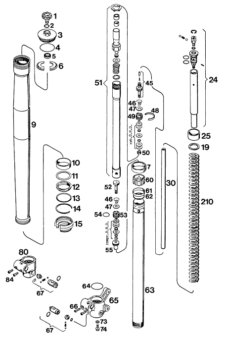 FOURCHE TELESCOPIQUE POUR 125 E GS EU