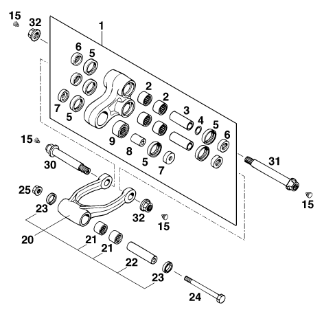 ARTICULATION DE LAMORTISSEUR PRO LEVER POUR 125 EGS MU00D6 6KW FR