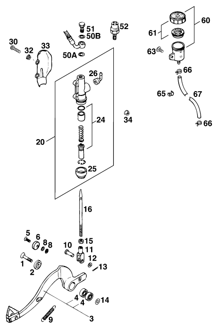 SYSTEME DE FREIN ARRIERE POUR 125 E GS WP EU