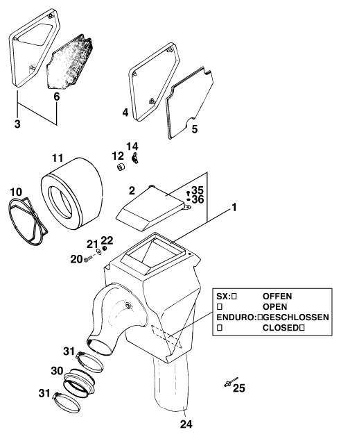 FILTRE A AIR POUR 125 E GS WP EU