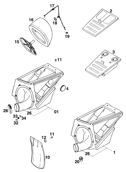 FILTRE A AIR POUR 250 E-XC (EU)