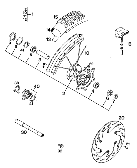 ROUE AVANT POUR 620 EGS WP 37KW 20LT 94 EU