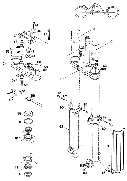 FOURCHE TELESCOPIQUE TE DE FOURCHE POUR 125 E GS EU