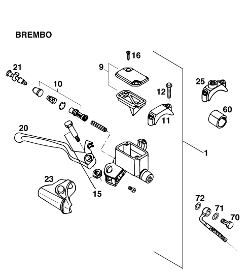 MAITRE CYLINDRE DE FREIN AVANT BREMBO 94 400 SUPER COMP WP 1996