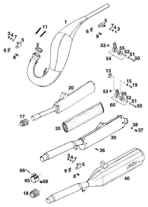 SYSTEME D ECHAPPEMENT POUR 125 E-GS (EU)