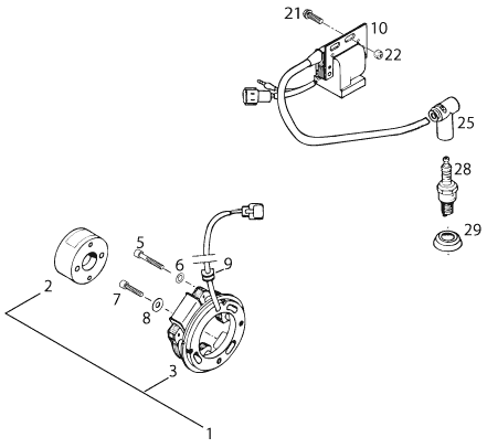 SYSTEME DE ALLUMAGE POUR 125 EXC MU00D6 EU