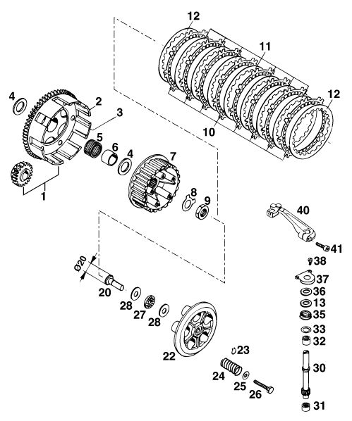 EMBRAYAGE POUR 125 EXC M/U00D6 (EU)