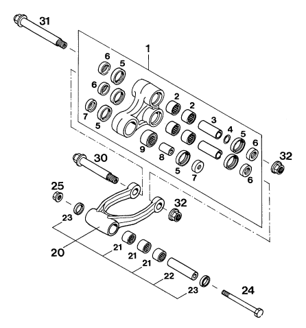 ARTICULATION DE L AMORTISSEUR PRO LEVER POUR 250 E-XC (EU)