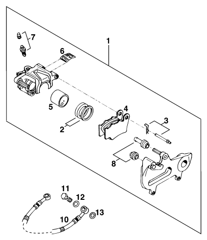 ETRIER DE FREIN ARRIERE POUR 125 LC2 80 98 EU