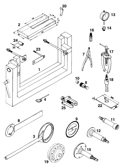 OUTILS SPECIAUX MOTEUR POUR 250 SX M/U00D6 (EU)