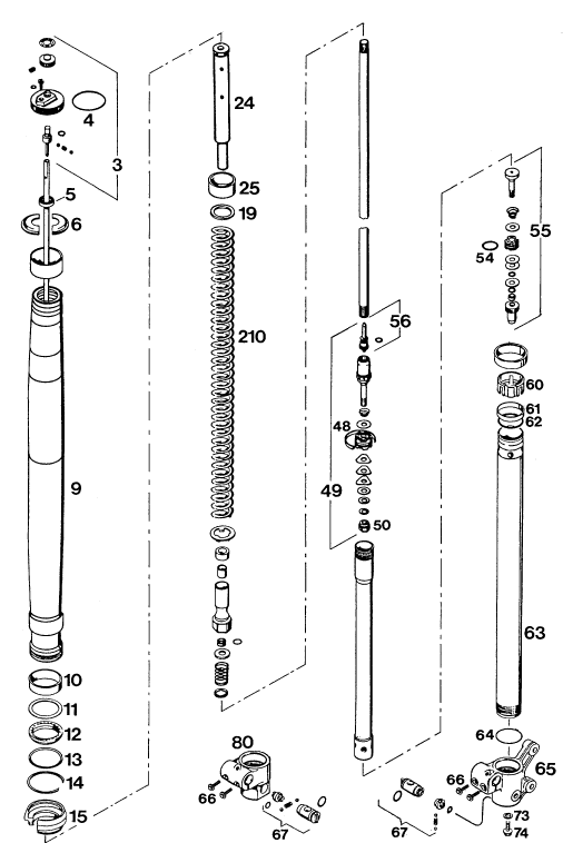 FOURCHE TELESCOPIQUE POUR 440 SX 94 (EU)