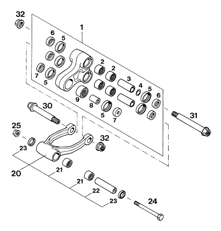 ARTICULATION DE LAMORTISSEUR PRO LEVER POUR 440 SX 94 EU