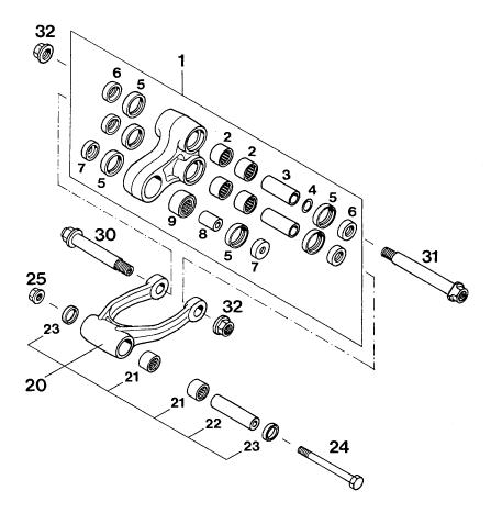 ARTICULATION DE L AMORTISSEUR PRO LEVER POUR 440 SX 94 (EU)