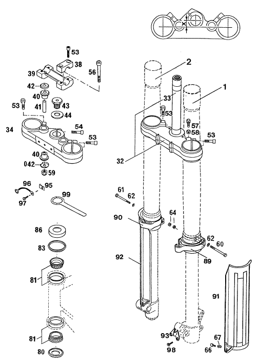 FOURCHE TELESCOPIQUE TE DE FOURCHE POUR 350 E-XC 20KW/SUP.COM (EU)