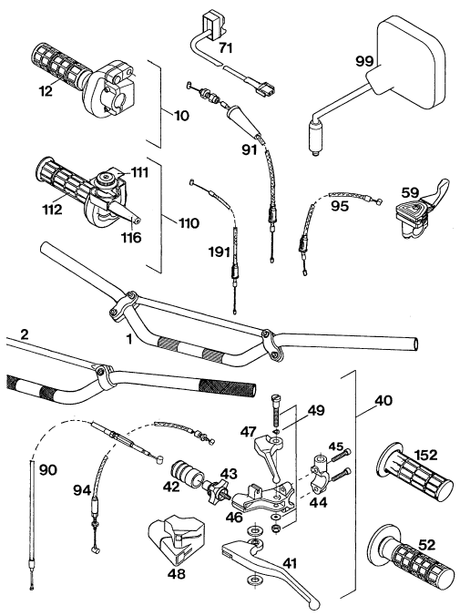 GUIDON ARMATURES POUR 350 E-XC 20KW/SUP.COM (EU)