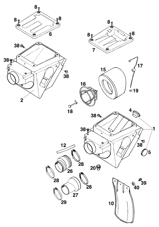 FILTRE A AIR POUR 350 E XC 20KWSUPCOM EU