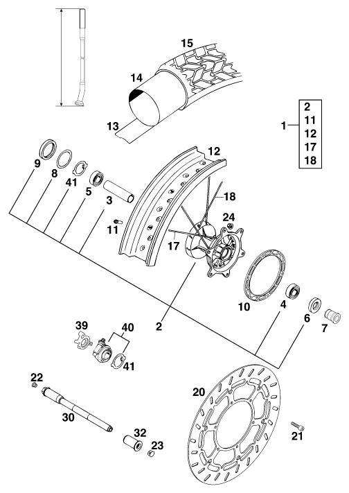 ROUE AVANT POUR 400 DUKE/ 20KW (EU)