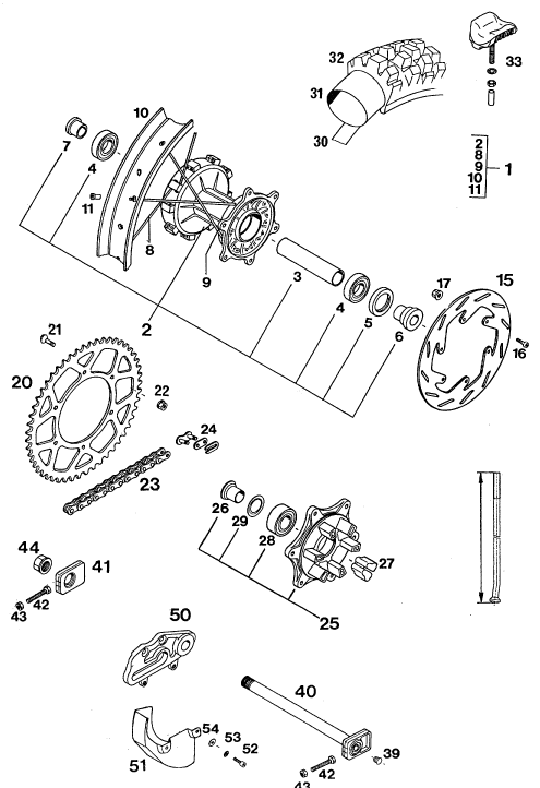 ROUE ARRIERE POUR 350 E XC 4T EU