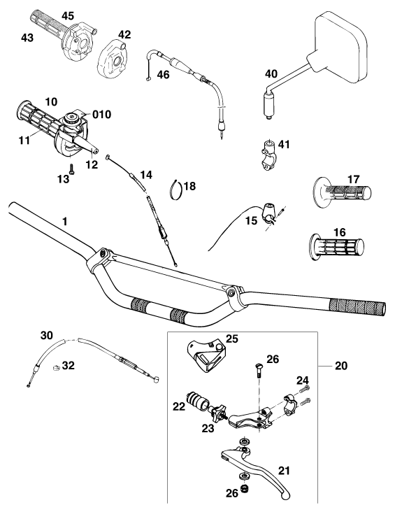 GUIDON ARMATURES POUR 300 SIX DAYS MU00D6 EU