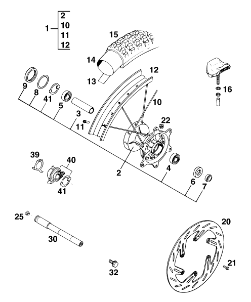 ROUE AVANT 125 550 EXCEGS 95 300 E GS WP DE 1995