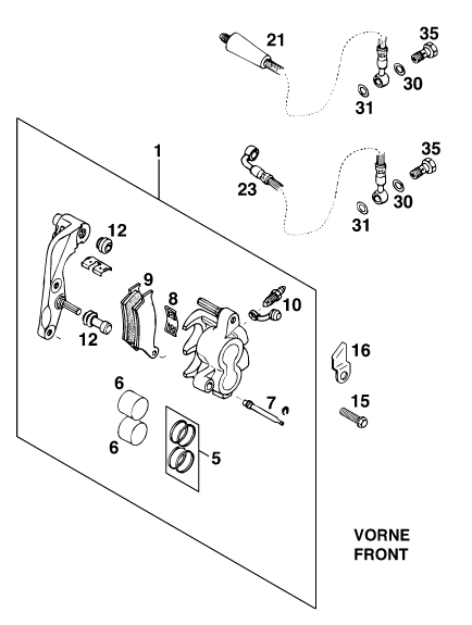 ETRIER DE FREIN AVANT POUR 125 E GS WP EU