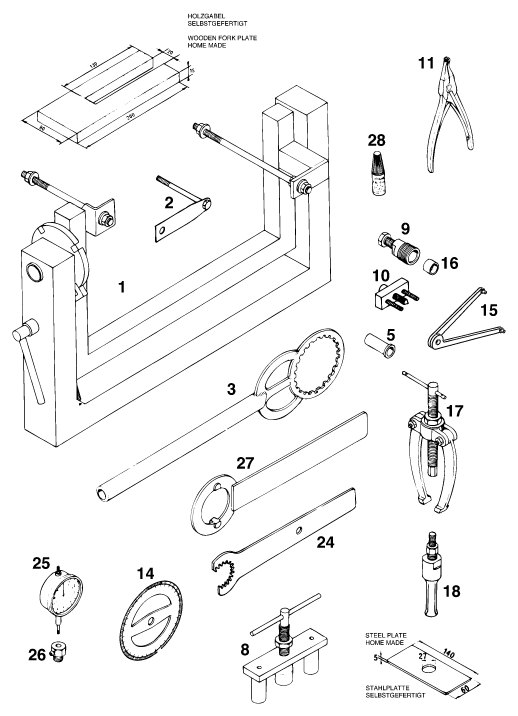 OUTILS SPECIAUX MOTEUR POUR 125 EXC M/U00D6 (EU)