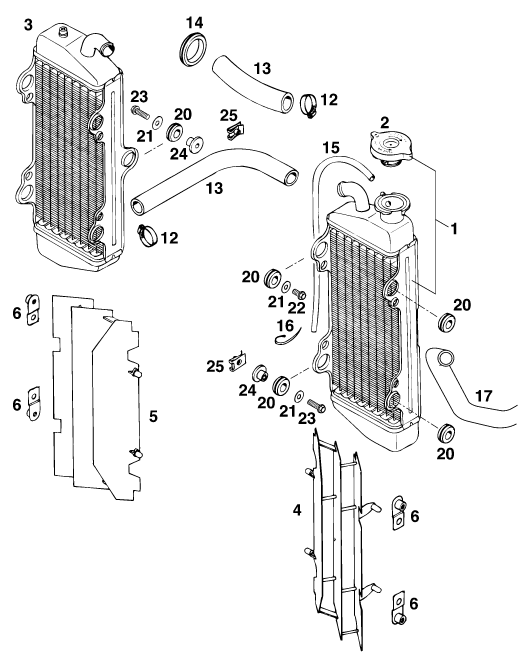 SYSTEME DE REFROIDISSEMENT POUR 125 EXC MU00D6 EU