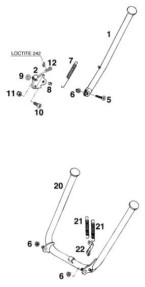 BEQUILLE LATERALE  BEQUILLE CENTRALE POUR 300 E GS WP EU